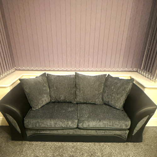 Contemporary grey fabric sofa - contemporary,