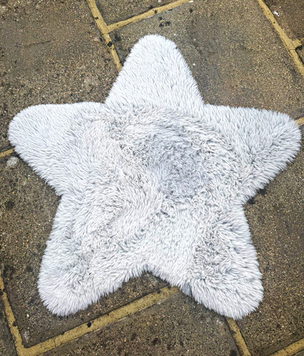 Star shaped grey faux - shaped,