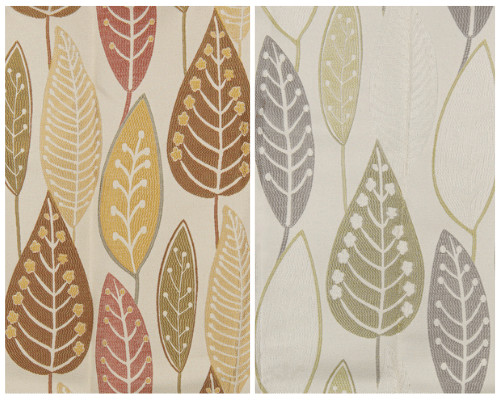 Coco leaf patterned curtain - patterned,
